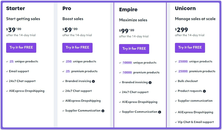 SPOCKET MONTHLY PRICING