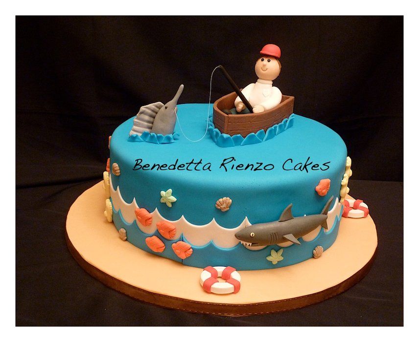 simple fishing cake