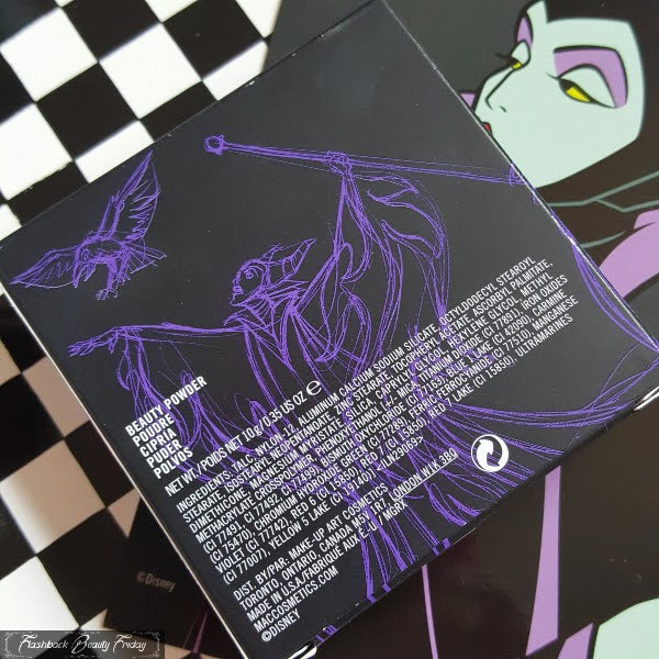 back of MAC Venomous Villains Maleficent box