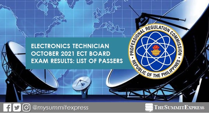 ECT RESULTS: October 2021 Electronics Technician board exam passers