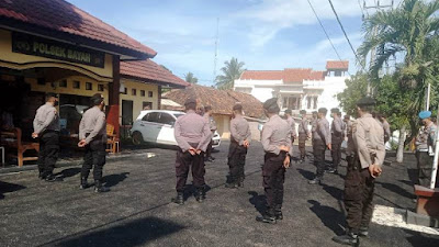 Kapolsek Bayah Pimpin Apel Persiapan Pam Unras