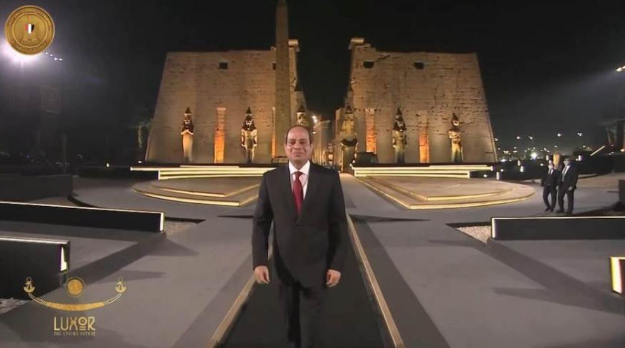 الرئيس السيسي El-Sisi يشهد احتفالية افتتاح طريق الكباش