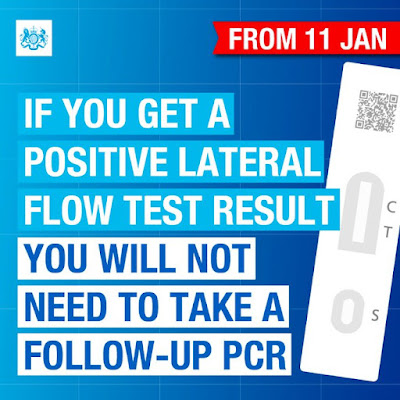 No need for PCR after lateral flow now Jan 11th 2022