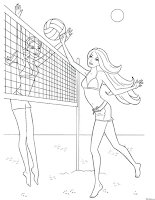 Barbie plays volleyball on the beach