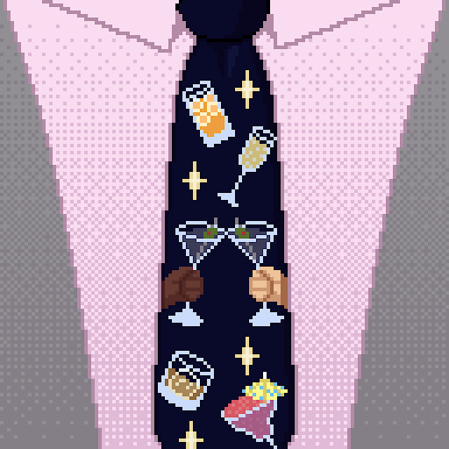 Pixel art created for Octobit. Day 24: Cocktail party