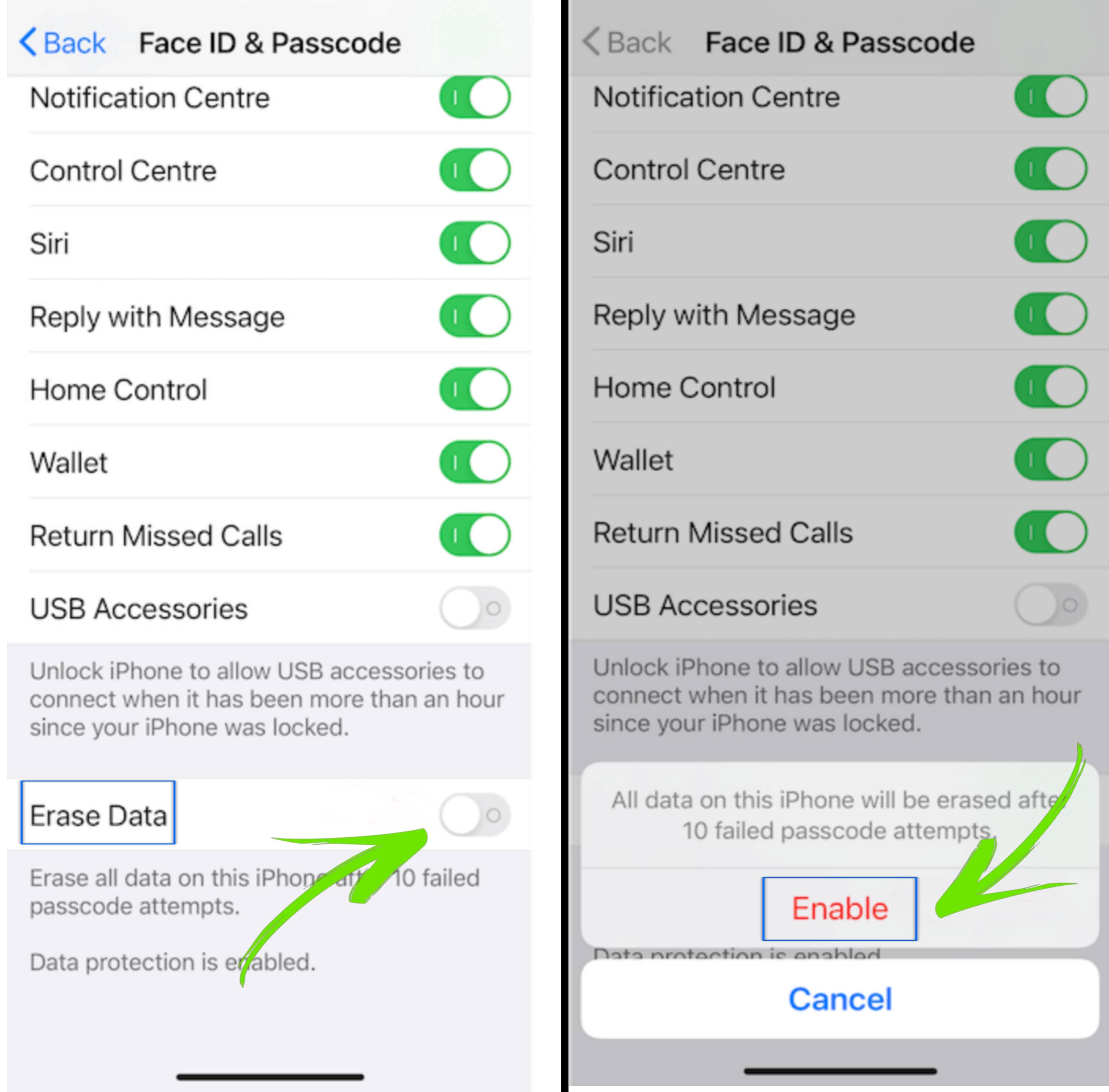 how to erase iphone data after 10 failed passcode attempts