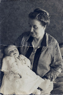 Cora and grandson, Robert Putnam, 1927