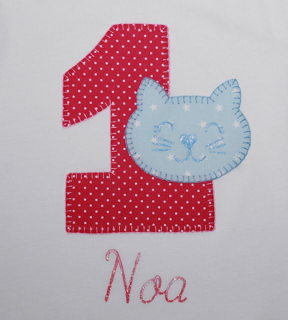camiseta cumpleaños 1 año gatito