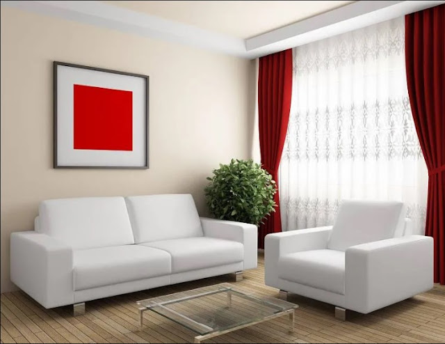 Red Curtains In The Interior Of, Living Room Ideas Red Curtains