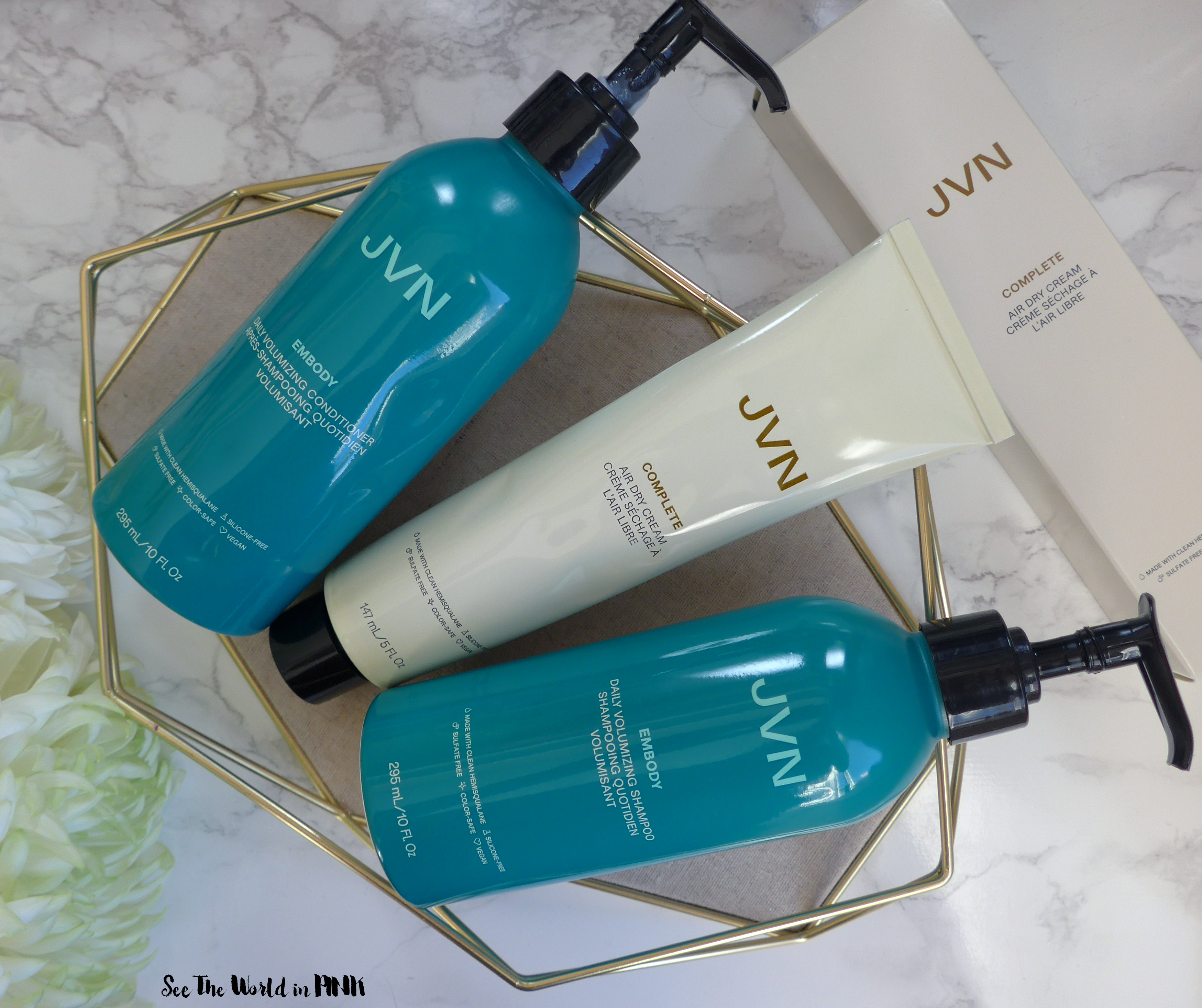JVN Embody Daily Volumizing Shampoo & Conditioner and Complete Hydrating Air Dry Hair Cream