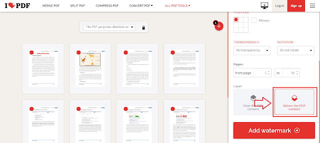 Cara Menambahkan Watermark Text/Gambar Pada File PDF