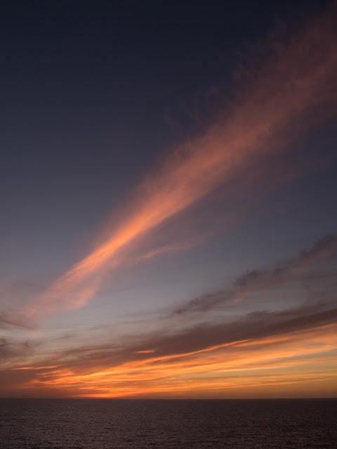 Sky at dawn on the Atlantic Ocean.