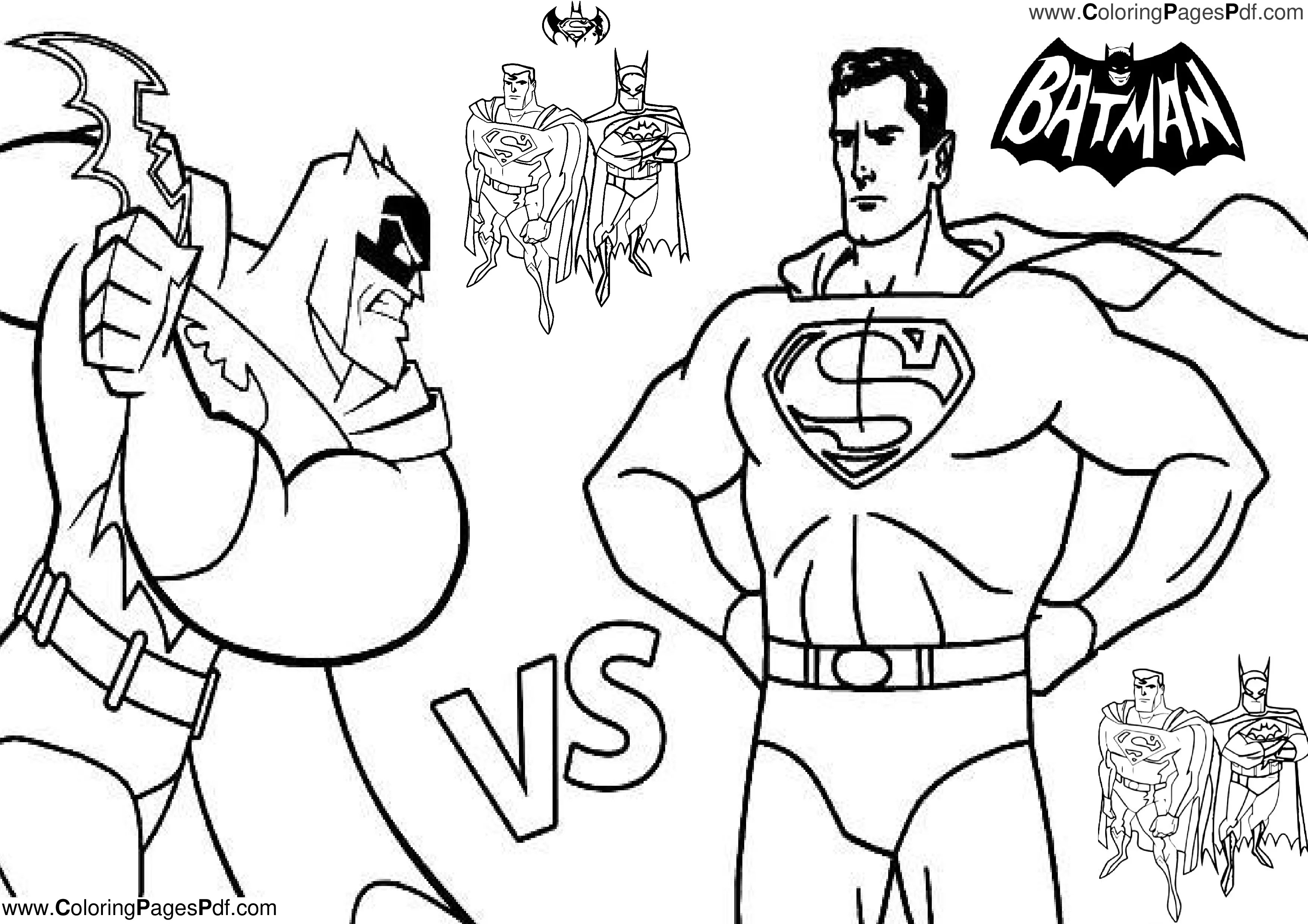 Superman & batman coloring pages