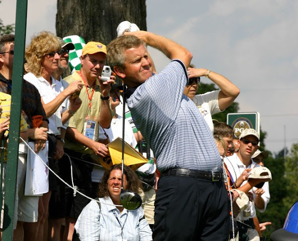 Golfer Colin Montgomerie finished second in five majors but never won one