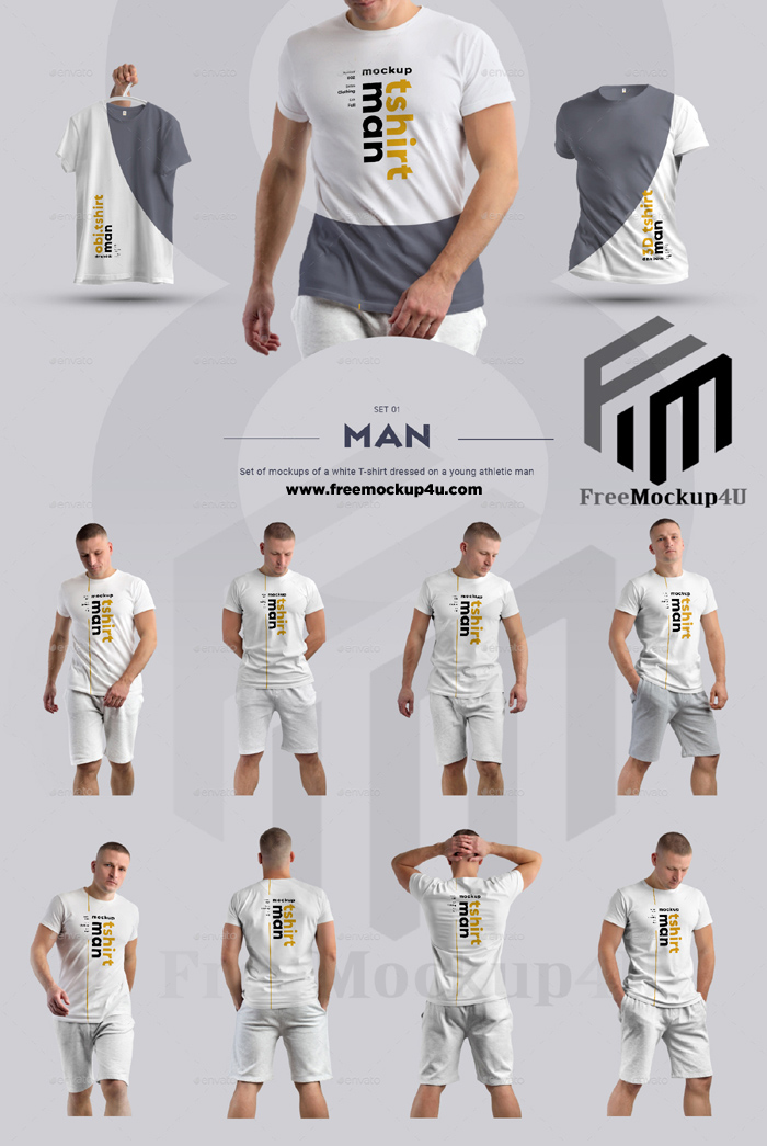 24 Stylish MockUps Man T Shirt  Man 3D