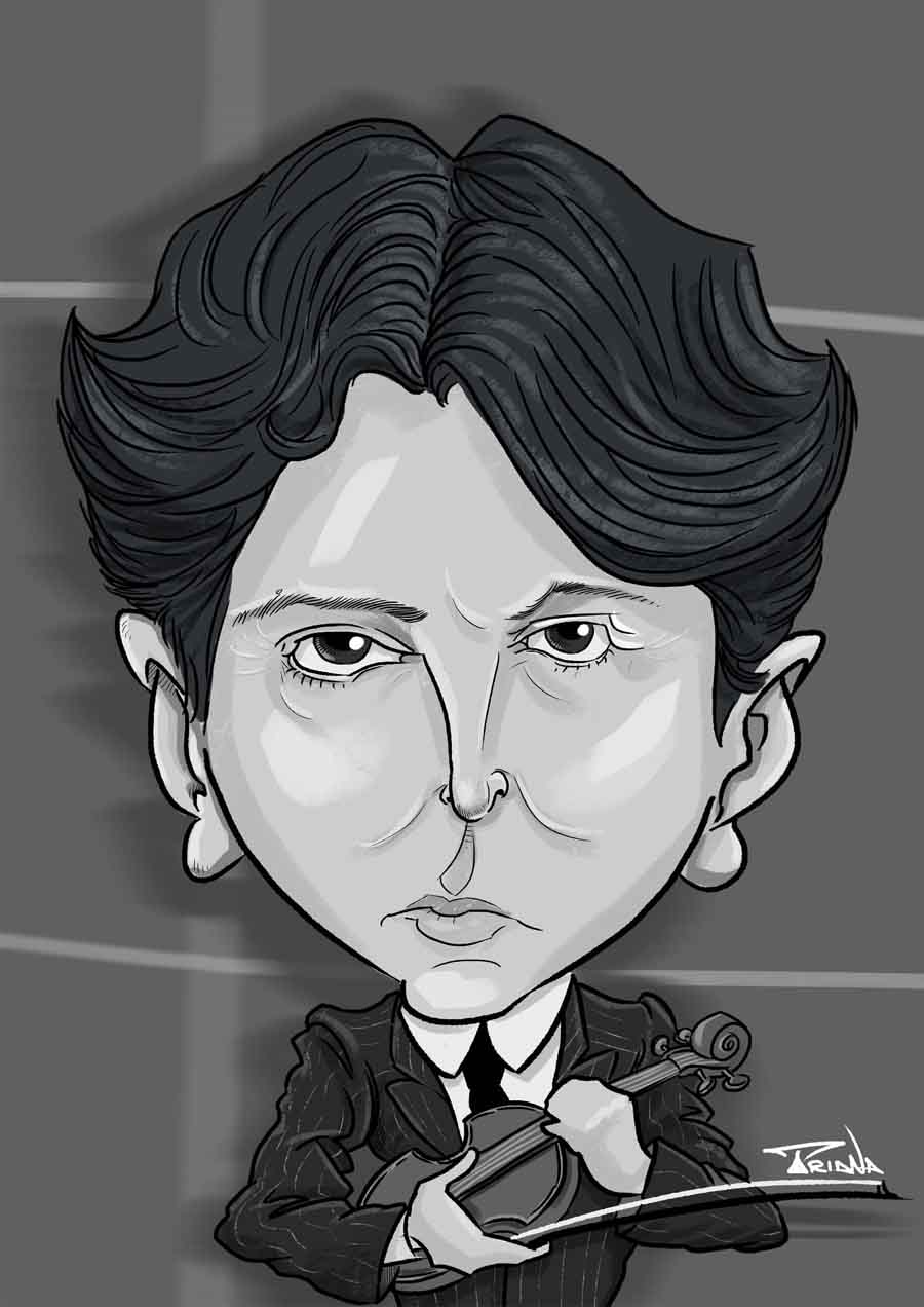 George Enescu .. Caricature by Camilo A. Triana Cubillos - Columbia