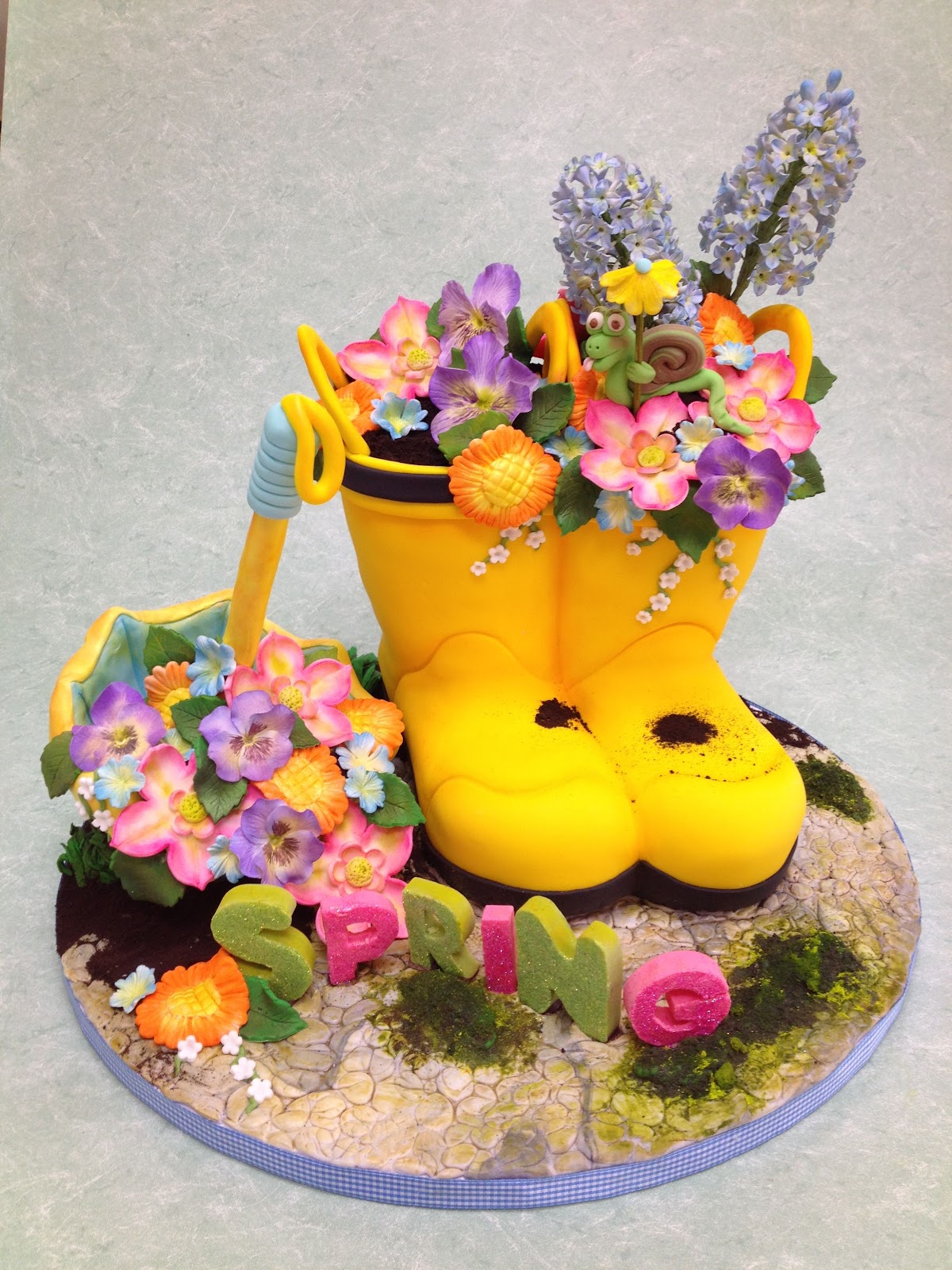 garden theme cake