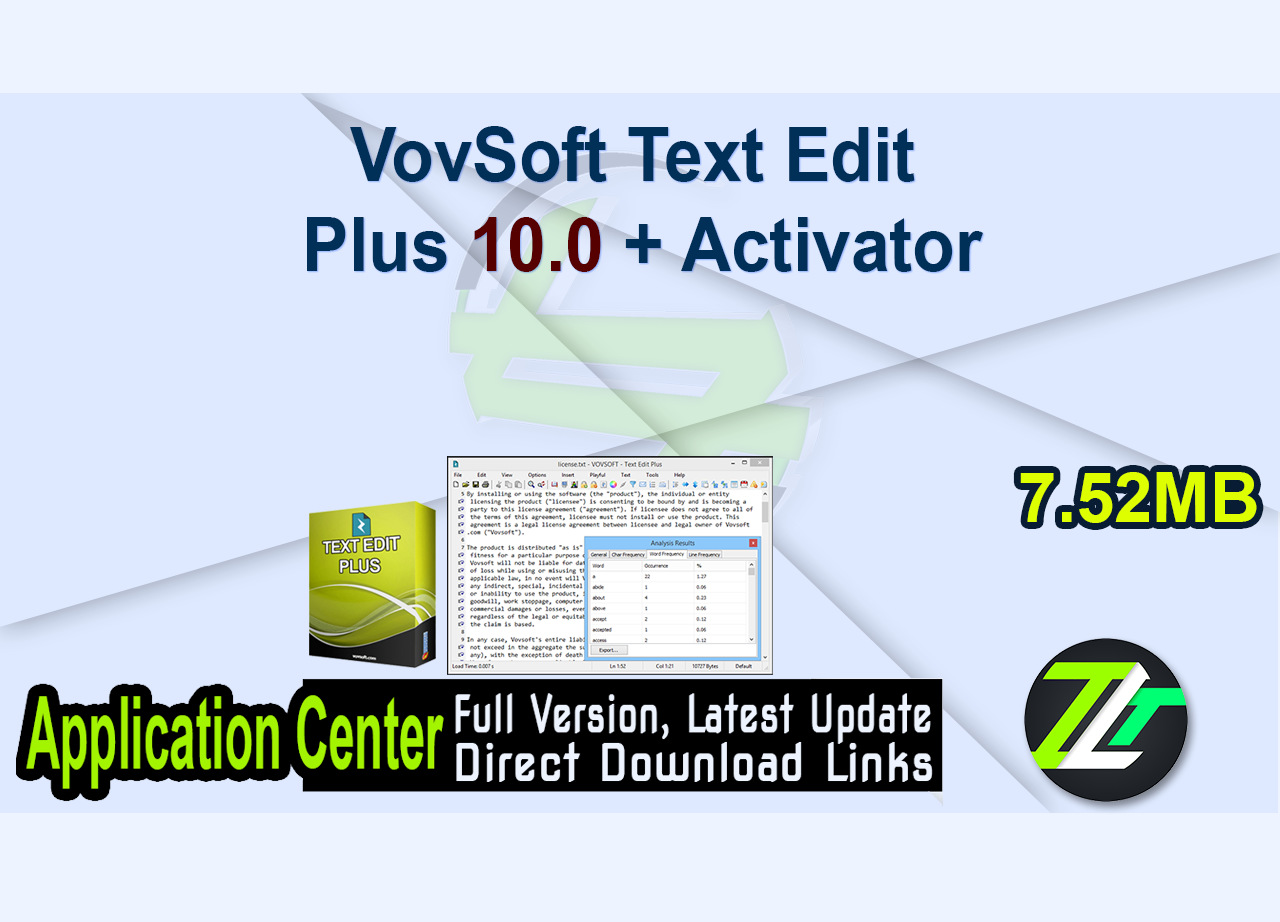 VovSoft Text Edit Plus 10.0 + Activator