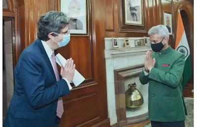 External Affairs Minister S Jaishankar with François Delattre, Secretary-General of France's Ministry for Europe and Foreign Affairs