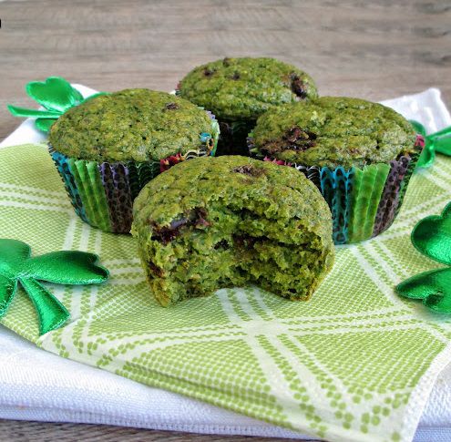 Green Spinach Banana Muffins for St. Patrick's Day