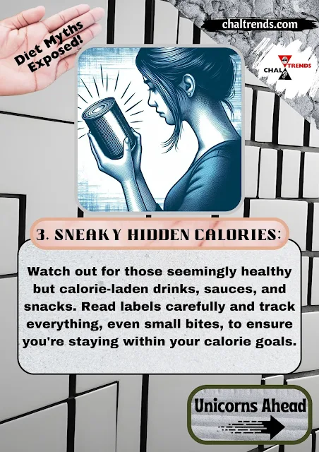 Drawn image of a woman looking closely at canned food bottle to see label description