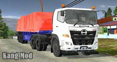 mod hino 500 trailer terpal khas siba surya