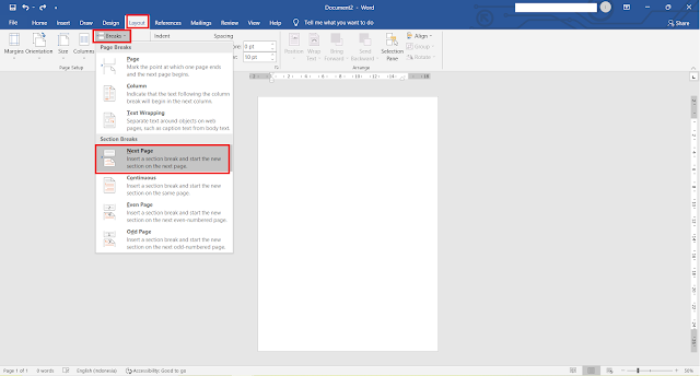 Cara Membuat Halaman Potrait dan Landscape dalam Satu File Microsoft Word