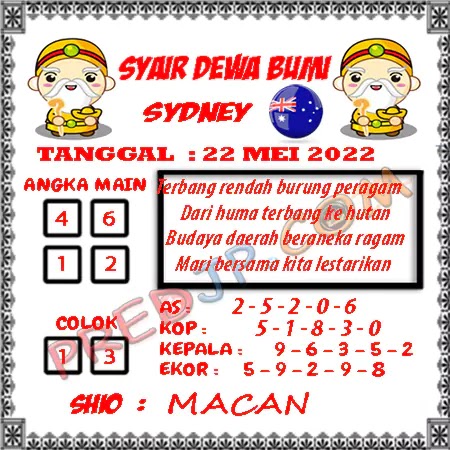 Prediksi Dewa Bumi Sdy Senin 22-Mei-2023