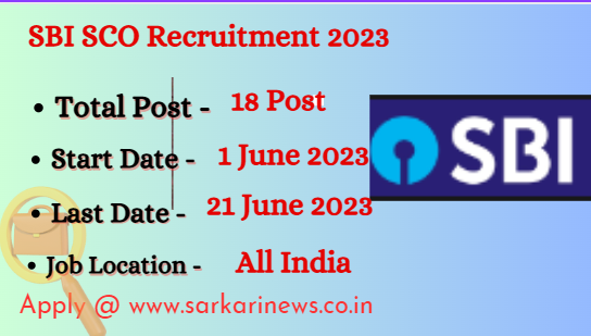 SBI SCO Recruitment 2023 Apply AGM, Chief Manager 18 Post