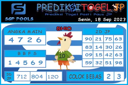 Prediksi Togel Singapura JP Senin 18 September 2023