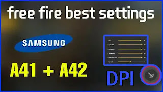 best headshot settings in free fire for Samsung galaxy A41, and A42
