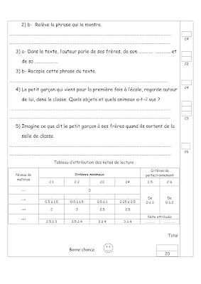 تقييم فرنسية سنة خامسة ابتدائي الثلاثي الأول, تحميل امتحان فرنسية سنة خامسة أساسي pdf, تقييمات  فرنسية سنة  خامسة,devoir lecture 6ème année