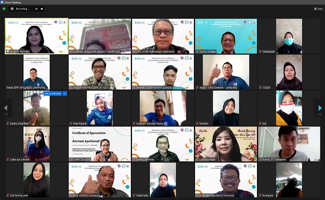 Webinar "Digitalisasi Kolaborasi" DPP Apklindo Lampung Dihadiri 50 Peserta dari 7 Kota