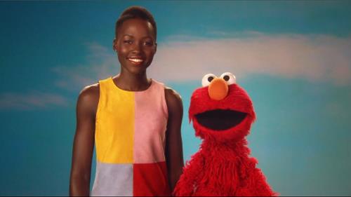 Sesame Street Episode 4503. We see Lupita Nyong'o and Elmo. They  talk about their skin.