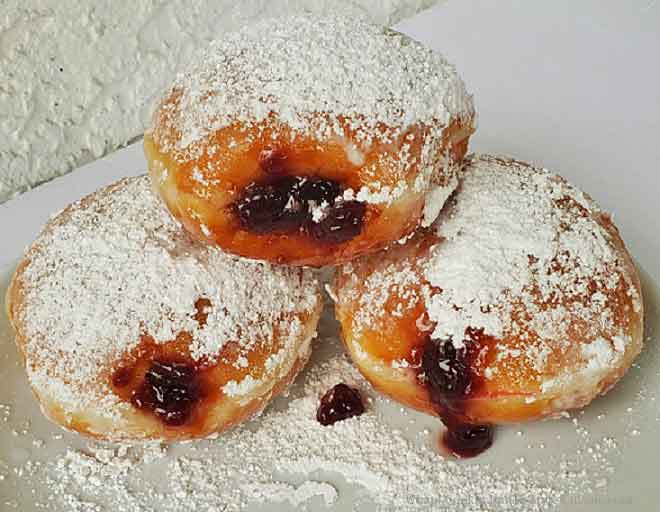 raspberry filled donuts