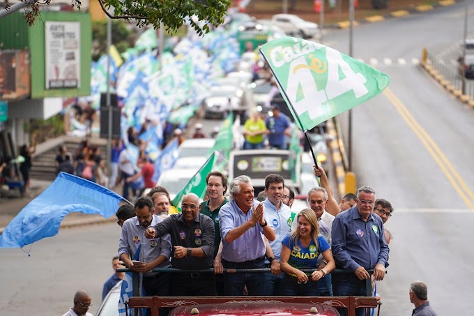 Caiado pede “gás total” e ruas limpas na reta final do 1º turno