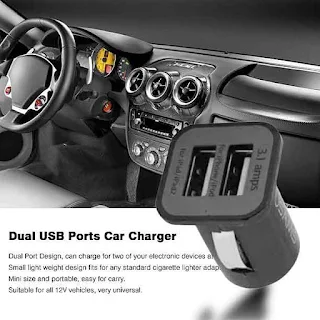 Universal 12V Portable 3.1A Dual USB Ports Car Vehicles Fast Charger for Mobile Phone Tablet iPhone iPad PC Devices hown - store