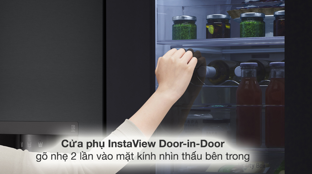 Tủ lạnh LG Inverter 635 Lít Side By Side InstaView Door-in-Door GR-X257BG - Cửa phụ InstaView Door-in-Door