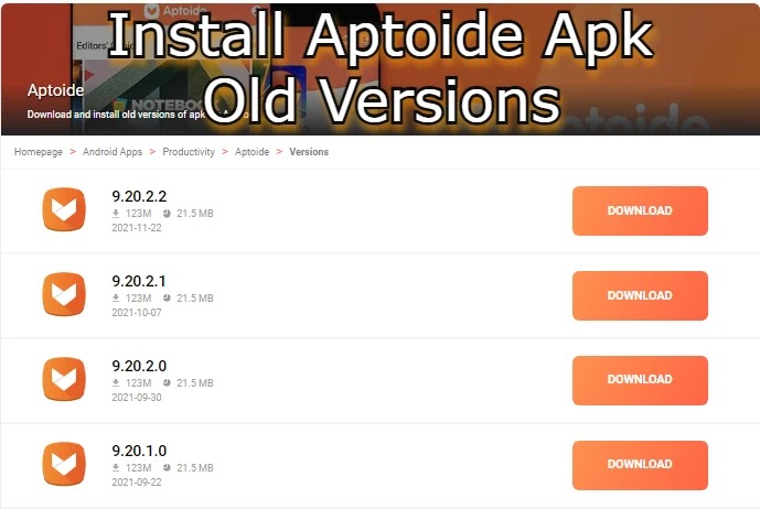 Aptoide Apk old version