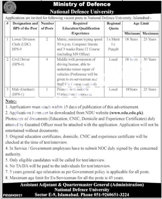 New Government Jobs in Ministry of Defence Pakistan 2022 | EnrollJobs