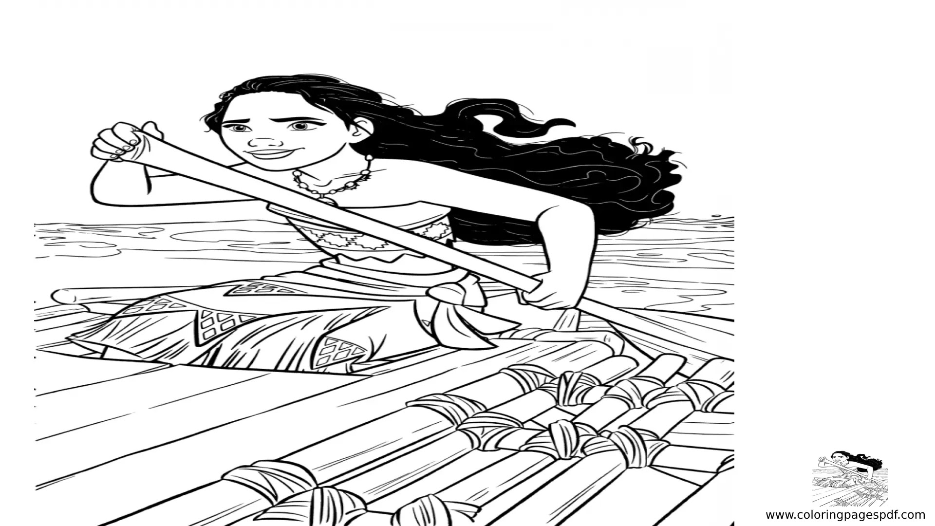 Coloring Pages Of Moana Rowing