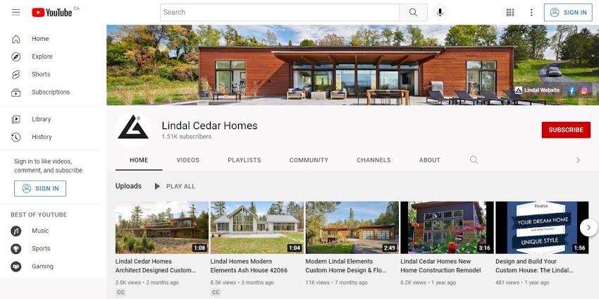 Click on pic - Lindal Homes Youtube - Prefab Dream Homes