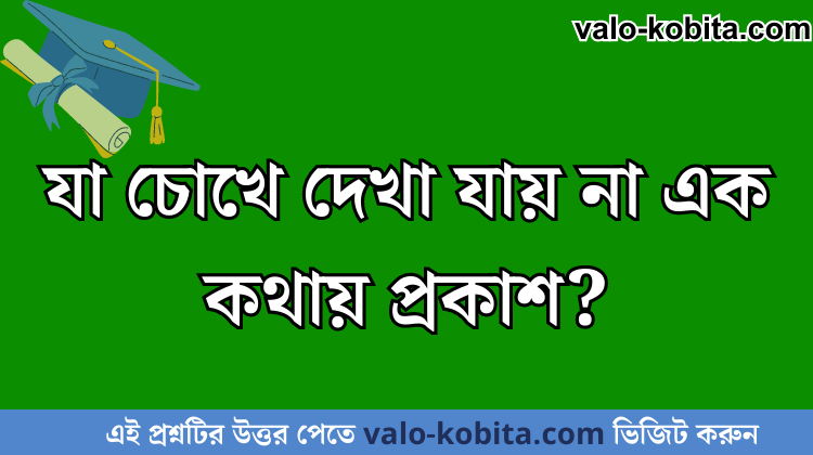 যা চোখে দেখা যায় না এক কথায় প্রকাশ?