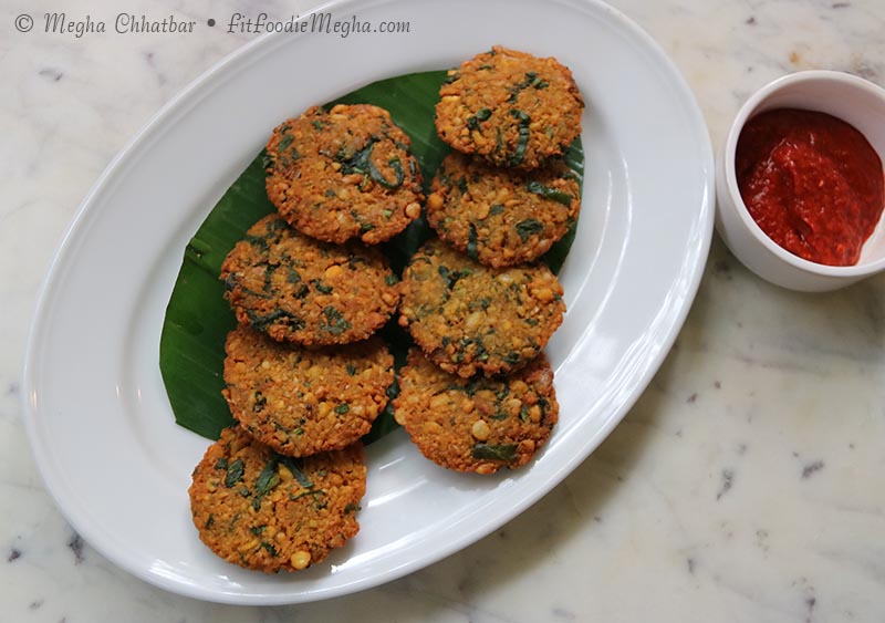 Keerai Vada with White Butter, FitFoodieMegha