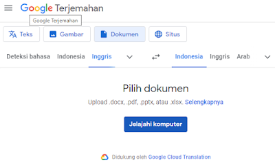 Cara translate dokumen  PDF dengan google translate
