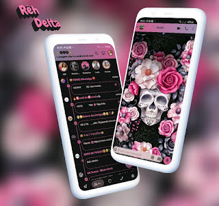 IOS Skull Flowers Theme For GBWhatsApp & Delta WhatsApp By Reh