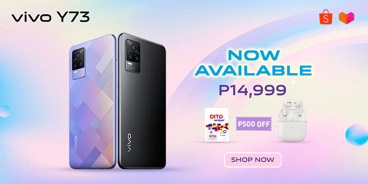 Cop the vivo Y73 for P14,999, along with a P500 off voucher and freebies