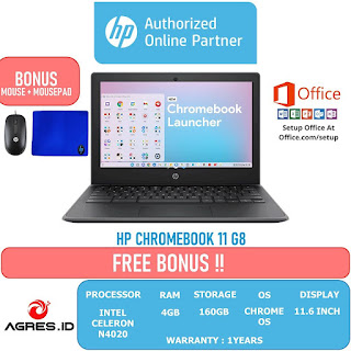 Cek HP 11 CHROMEBOOK / N4020 / 4GB / 160GB / 11.6