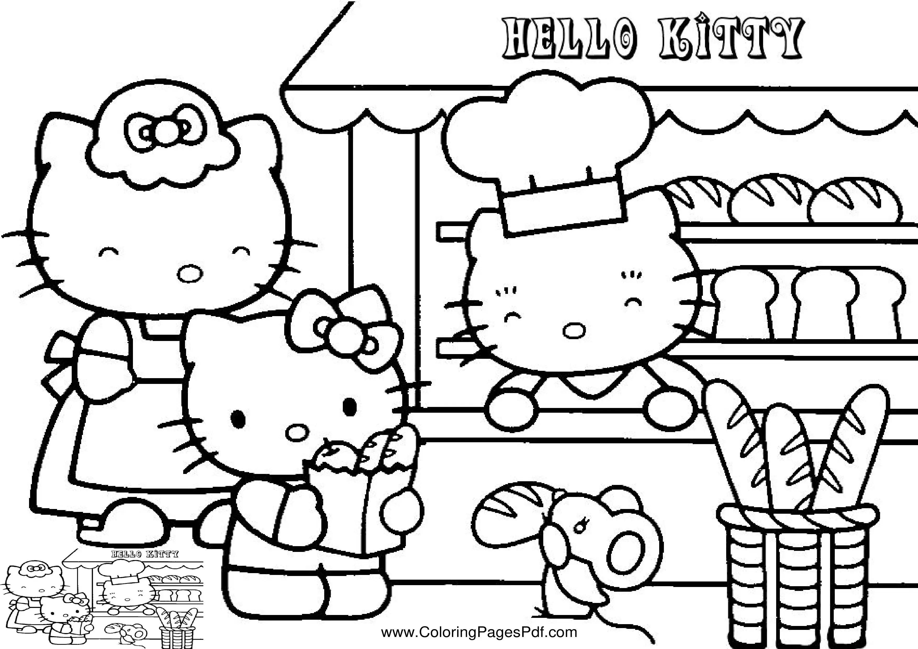 Hello kitty coloring pages for adults