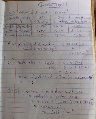 2023 WAEC Chemistry Practical (Alternative A & B) Questions and Answers